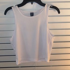 White crop top. See through. Size M. True to size. Stretchy. Worn once.